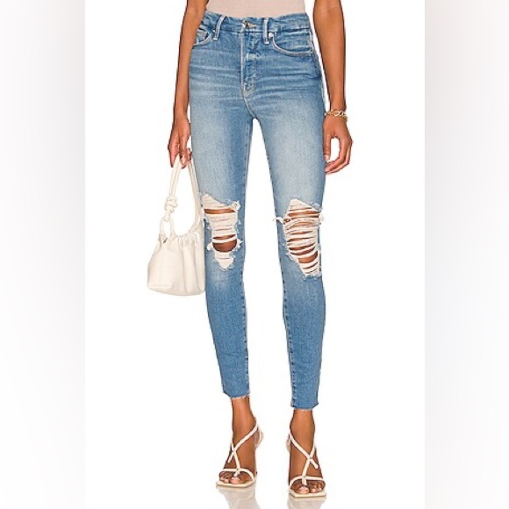 Good American Women's Distressed Blue Jeans size 0/25